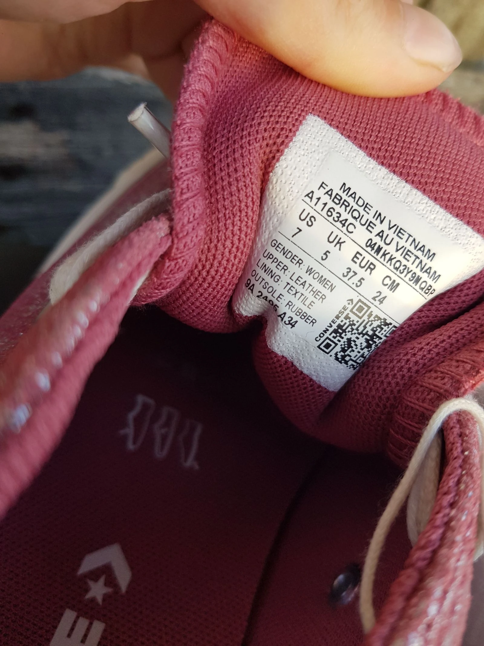 Converse plataforma rosa brillante cuero vuelto – photo 5